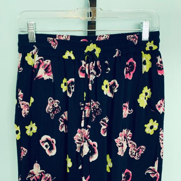 J. Crew Factory Navy Floral Print Drawstring Pants Size 2 - Picture 2 of 5